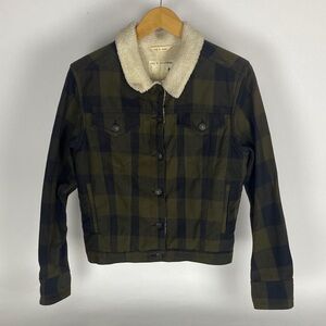 Rag & Bone Women's Army Plaid Sherpa Jean Jacket Size Medium